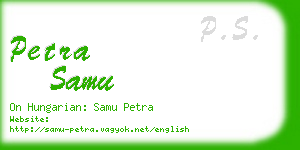 petra samu business card